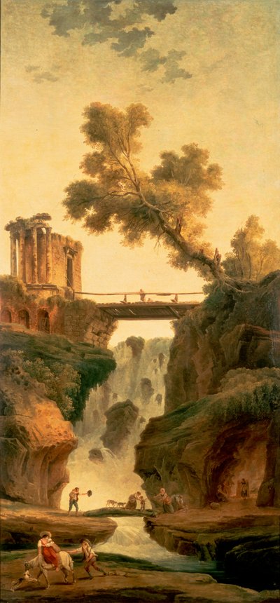 Landscape with a Waterfall by Hubert Robert